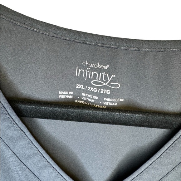 Cherokee Infinity Dark Gray V-Neck Top - Picture 3 of 5